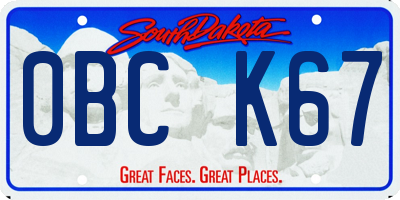 SD license plate 0BCK67