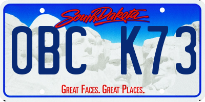 SD license plate 0BCK73