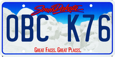 SD license plate 0BCK76