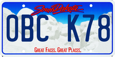 SD license plate 0BCK78