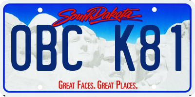 SD license plate 0BCK81
