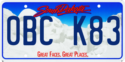 SD license plate 0BCK83