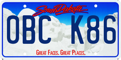 SD license plate 0BCK86