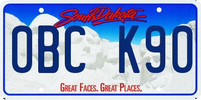 SD license plate 0BCK90