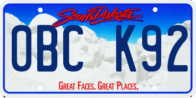 SD license plate 0BCK92