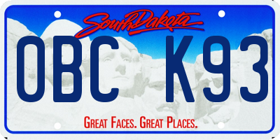 SD license plate 0BCK93