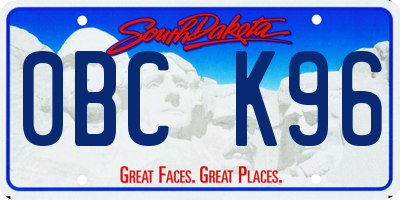SD license plate 0BCK96
