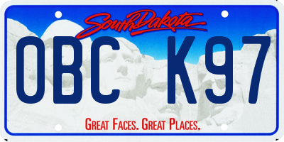 SD license plate 0BCK97