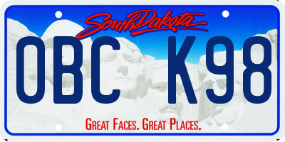 SD license plate 0BCK98