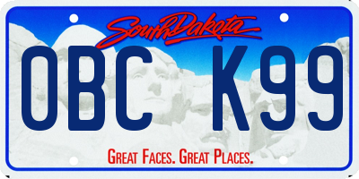 SD license plate 0BCK99