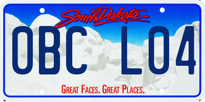 SD license plate 0BCL04