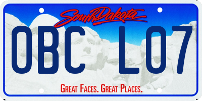 SD license plate 0BCL07