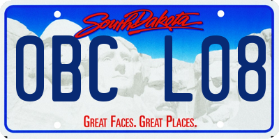 SD license plate 0BCL08