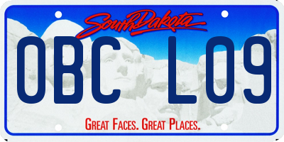 SD license plate 0BCL09