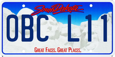 SD license plate 0BCL11