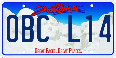 SD license plate 0BCL14