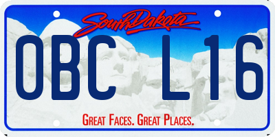 SD license plate 0BCL16