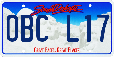 SD license plate 0BCL17