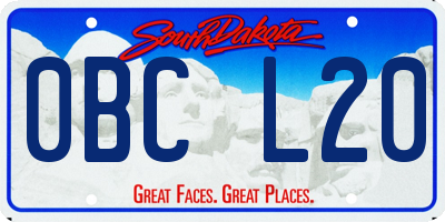 SD license plate 0BCL20