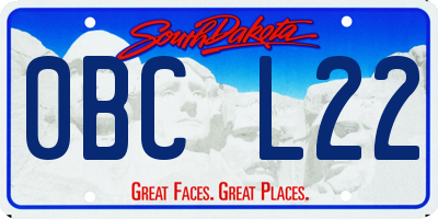 SD license plate 0BCL22