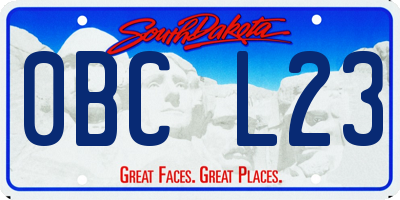 SD license plate 0BCL23