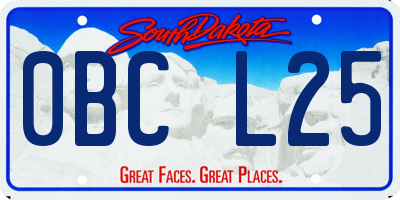 SD license plate 0BCL25