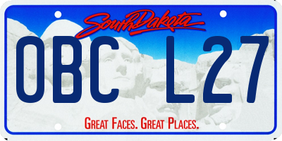 SD license plate 0BCL27