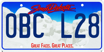 SD license plate 0BCL28