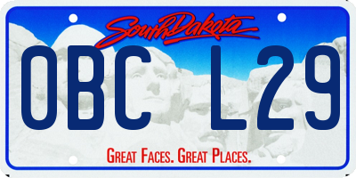SD license plate 0BCL29