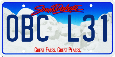 SD license plate 0BCL31