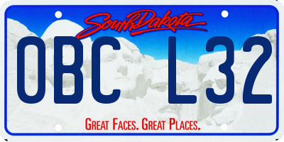SD license plate 0BCL32