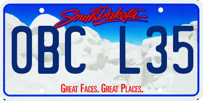SD license plate 0BCL35