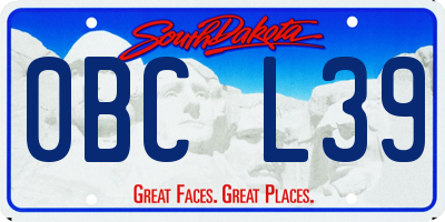 SD license plate 0BCL39