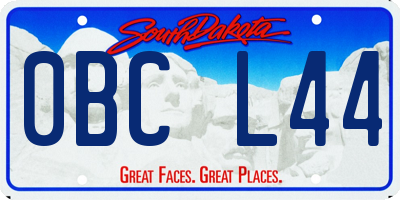SD license plate 0BCL44