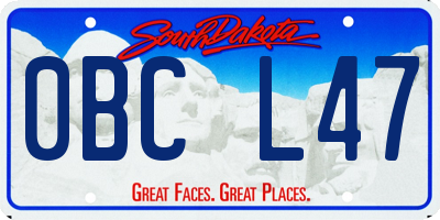 SD license plate 0BCL47