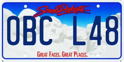 SD license plate 0BCL48