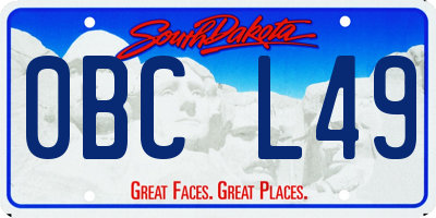 SD license plate 0BCL49