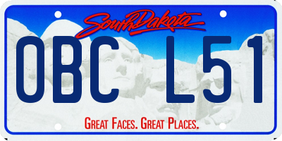 SD license plate 0BCL51