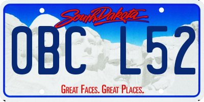 SD license plate 0BCL52