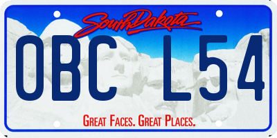 SD license plate 0BCL54