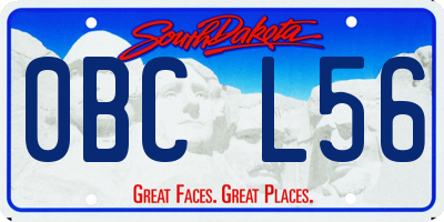 SD license plate 0BCL56