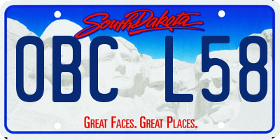 SD license plate 0BCL58