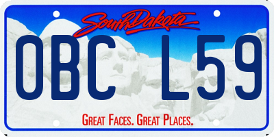 SD license plate 0BCL59