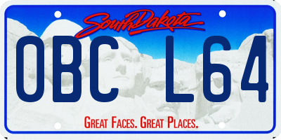 SD license plate 0BCL64