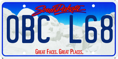 SD license plate 0BCL68