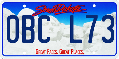 SD license plate 0BCL73