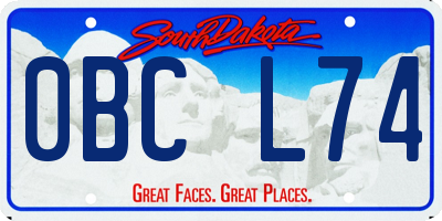 SD license plate 0BCL74