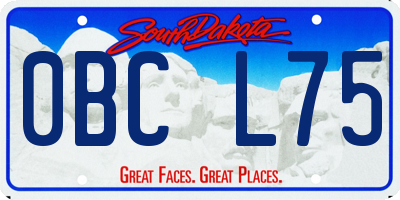 SD license plate 0BCL75