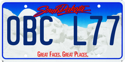 SD license plate 0BCL77