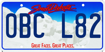 SD license plate 0BCL82